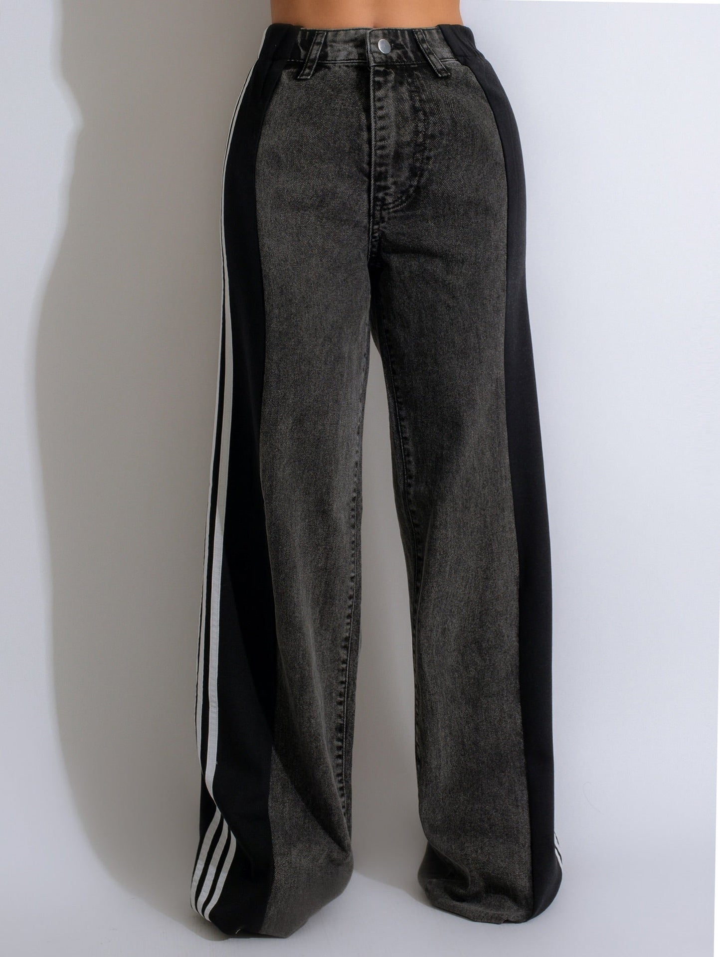 Pantaloni Streetwear Donna 2024 - Vita Alta a Gamba Dritta con Bande