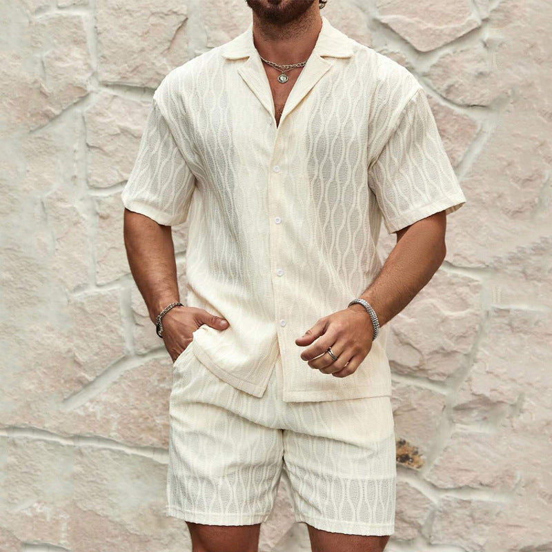 Completo Estivo da Uomo - Camicia e Shorts in Cotone Leggero