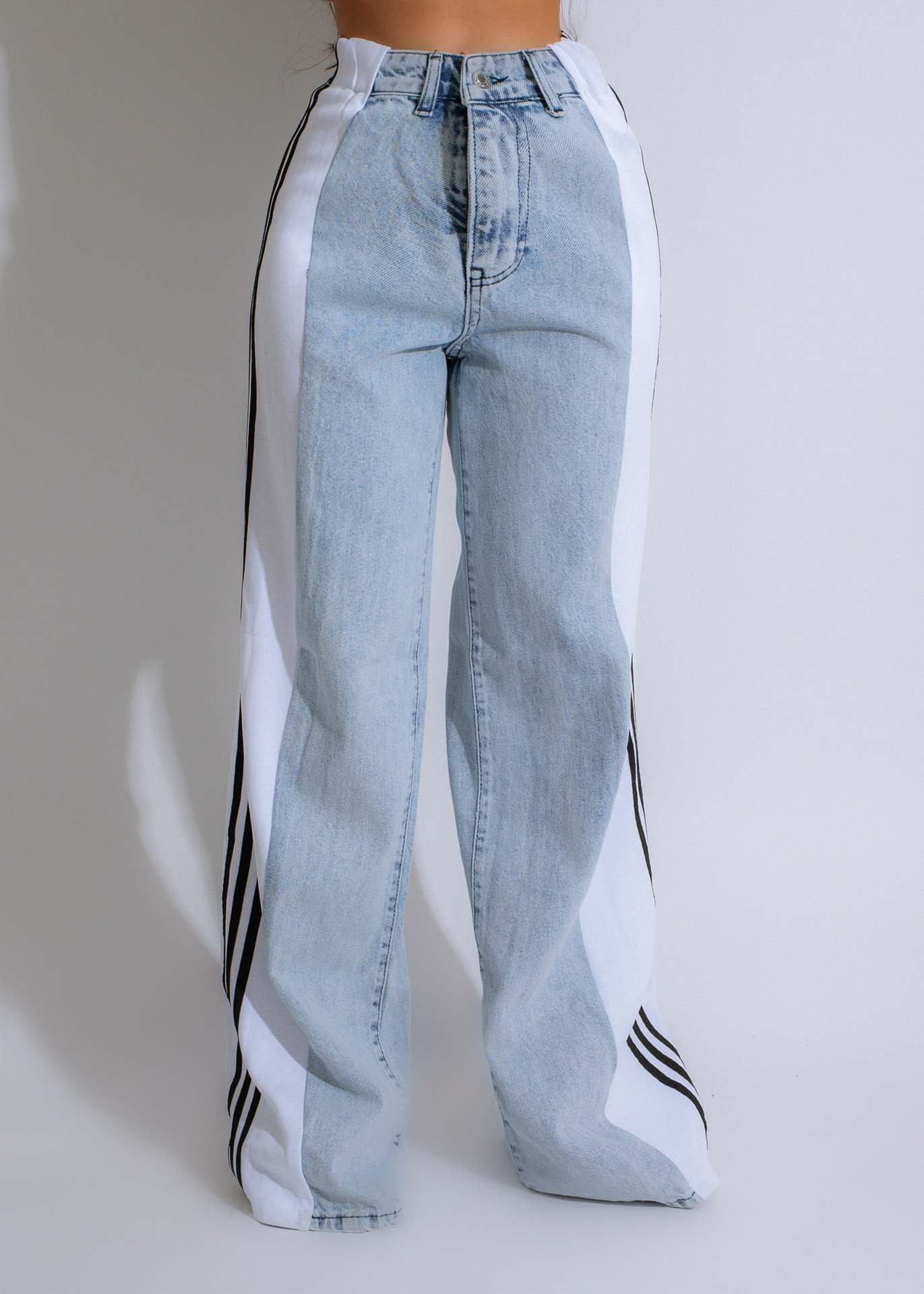 Pantaloni Streetwear Donna 2024 - Vita Alta a Gamba Dritta con Bande