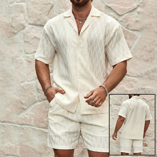 Completo Estivo da Uomo - Camicia e Shorts in Cotone Leggero