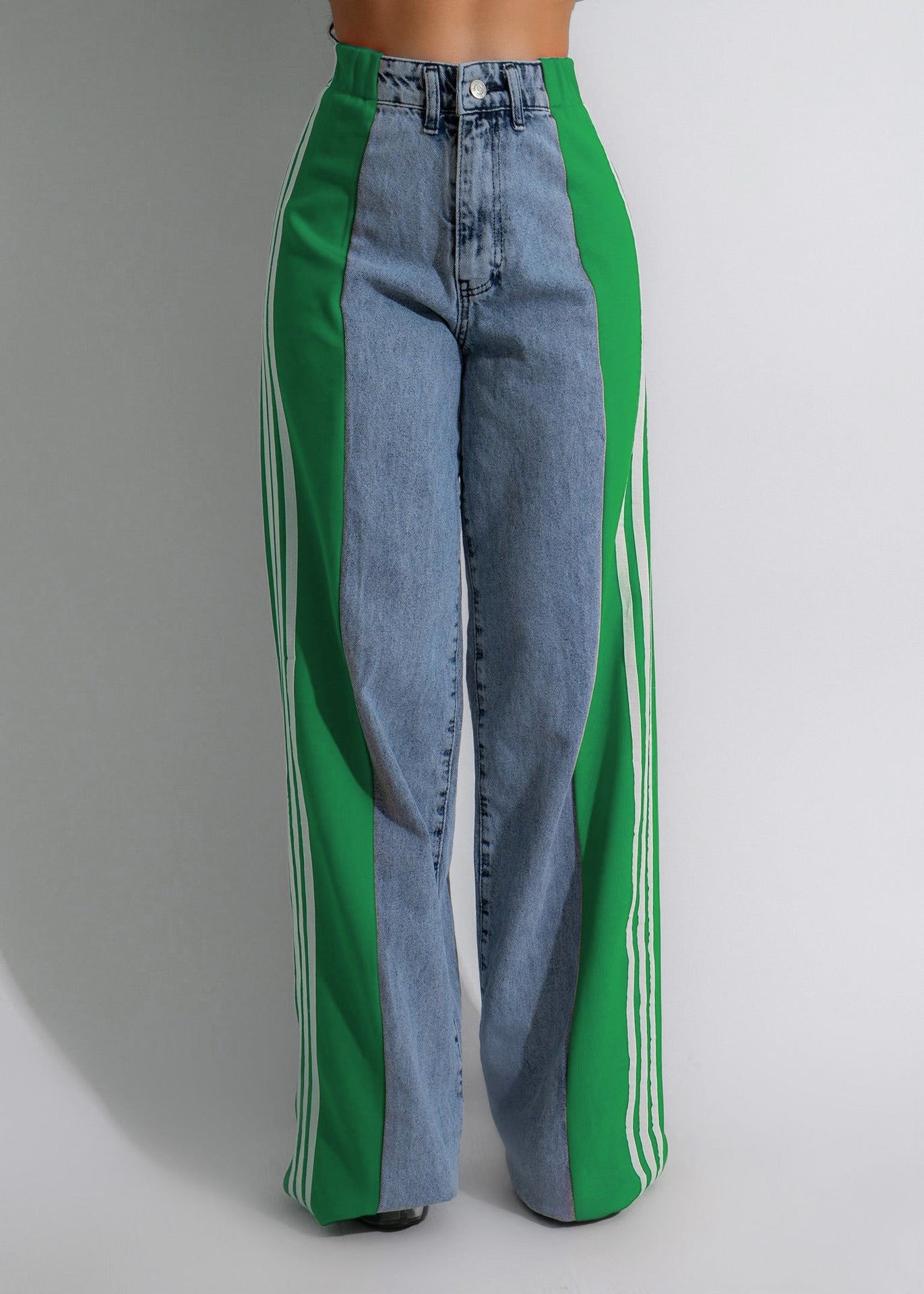 Pantaloni Streetwear Donna 2024 - Vita Alta a Gamba Dritta con Bande