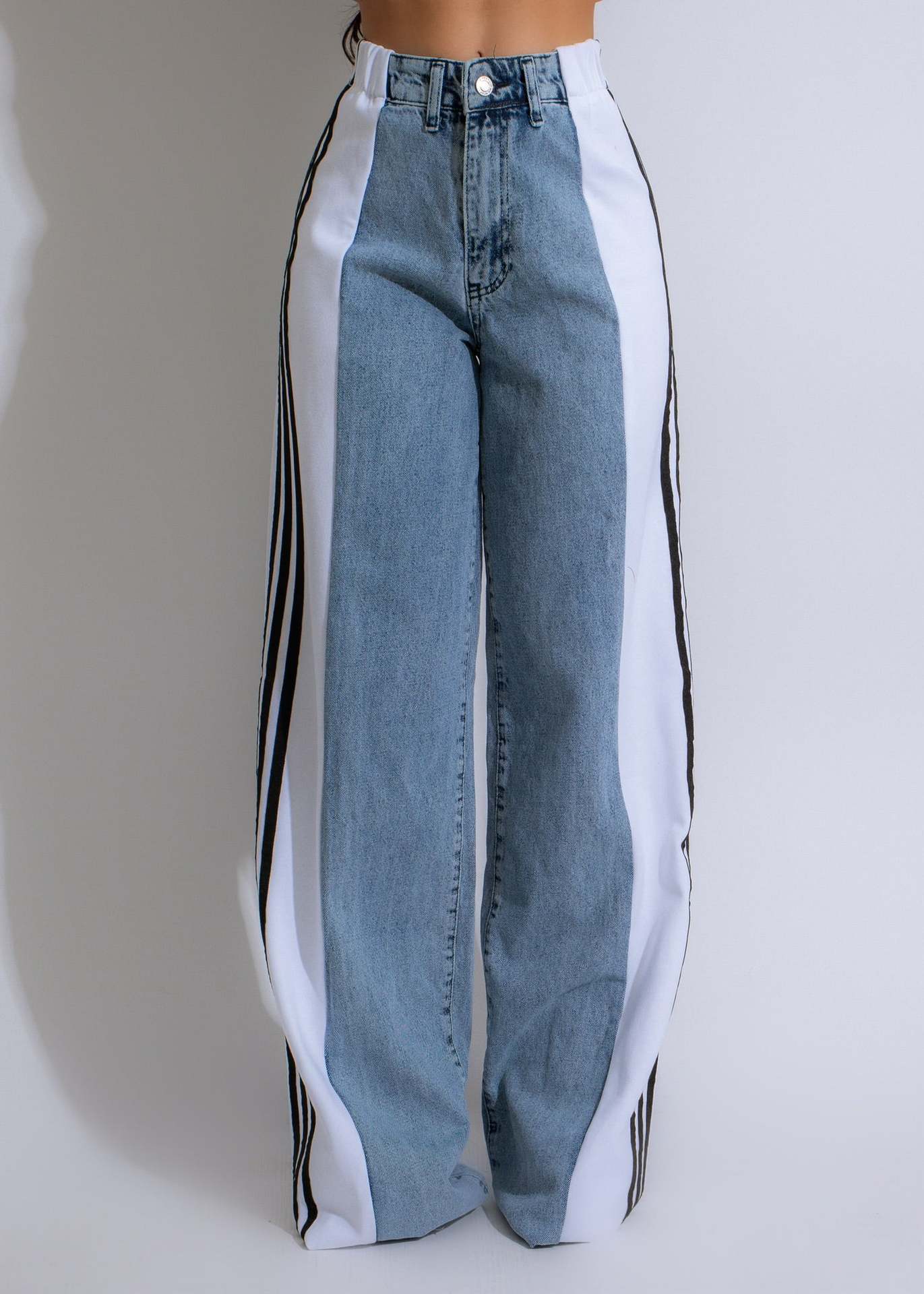 Pantaloni Streetwear Donna 2024 - Vita Alta a Gamba Dritta con Bande
