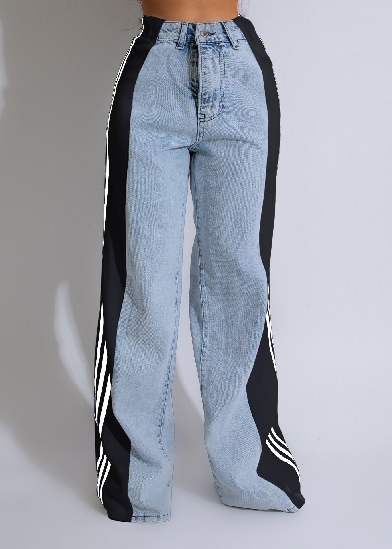 Pantaloni Streetwear Donna 2024 - Vita Alta a Gamba Dritta con Bande