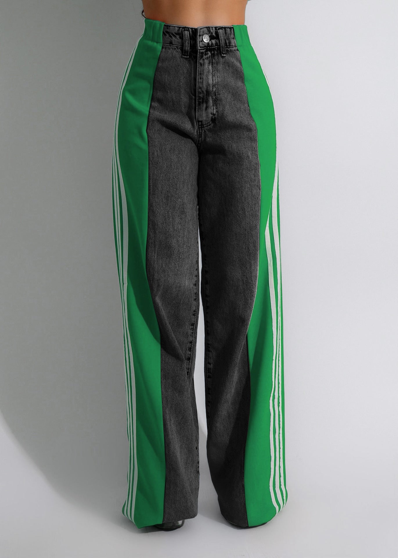 Pantaloni Streetwear Donna 2024 - Vita Alta a Gamba Dritta con Bande